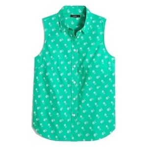 J Crew Factory Button Down Sleeveless Top